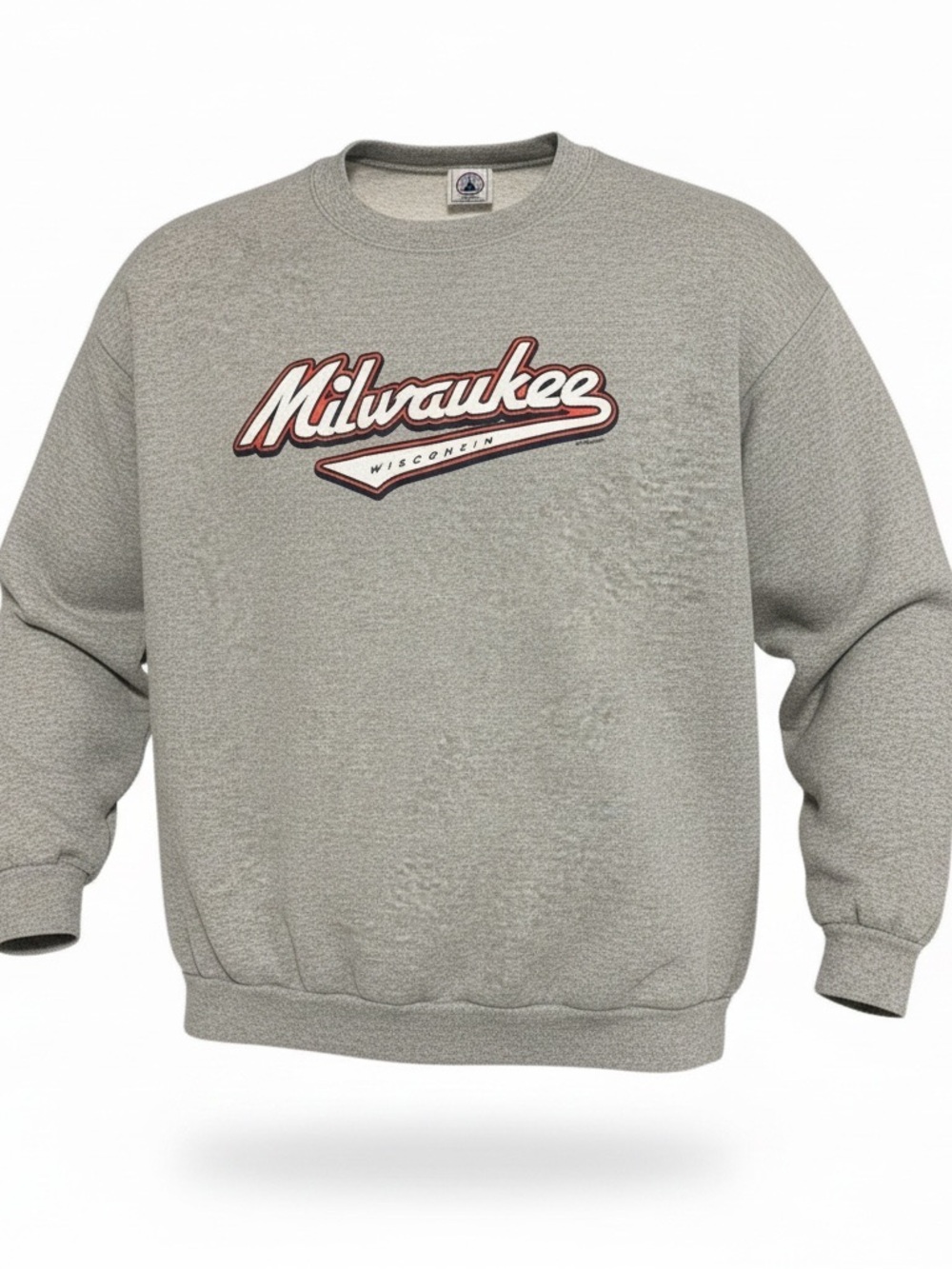 Vintage 90s Y2K baggy Milwaukee Wisconsin sweater crewneck pullover size xl grey